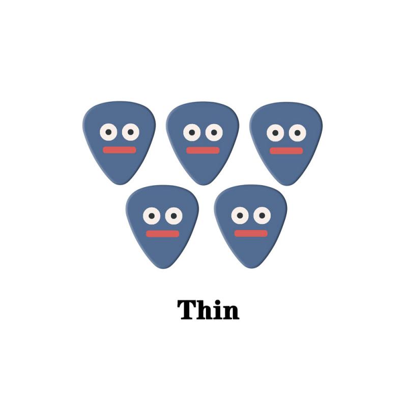 5pcs Bass Guitar Picks Face Style 3 Sizes 0.46 0.71 1.0mm Durable & Versatile