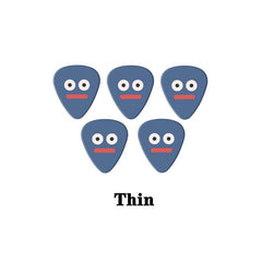 5pcs Bass Guitar Picks Face Style 3 Sizes 0.46 0.71 1.0mm Durable & Versatile