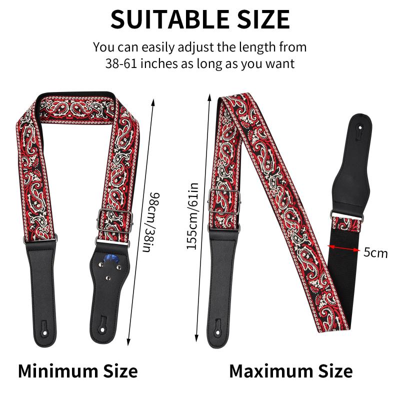 Guitar Strap Adjustable Length With Accessories In Random