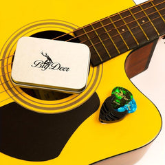 Bright Celluloid Guitar Picks Set - 30 Picks in Tin Case