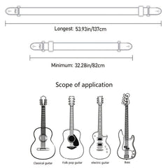 Embossed Leather Guitar Strap Adjustable for All Guitars