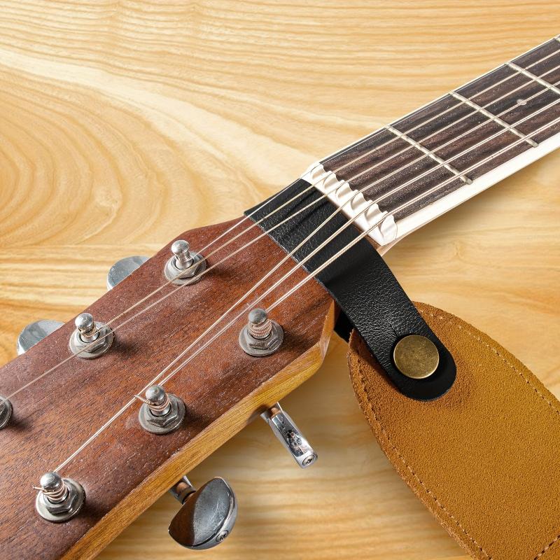 6pcs Guitar Strap Button Leather Headstock Adapter for Acoustic Classic Guitar