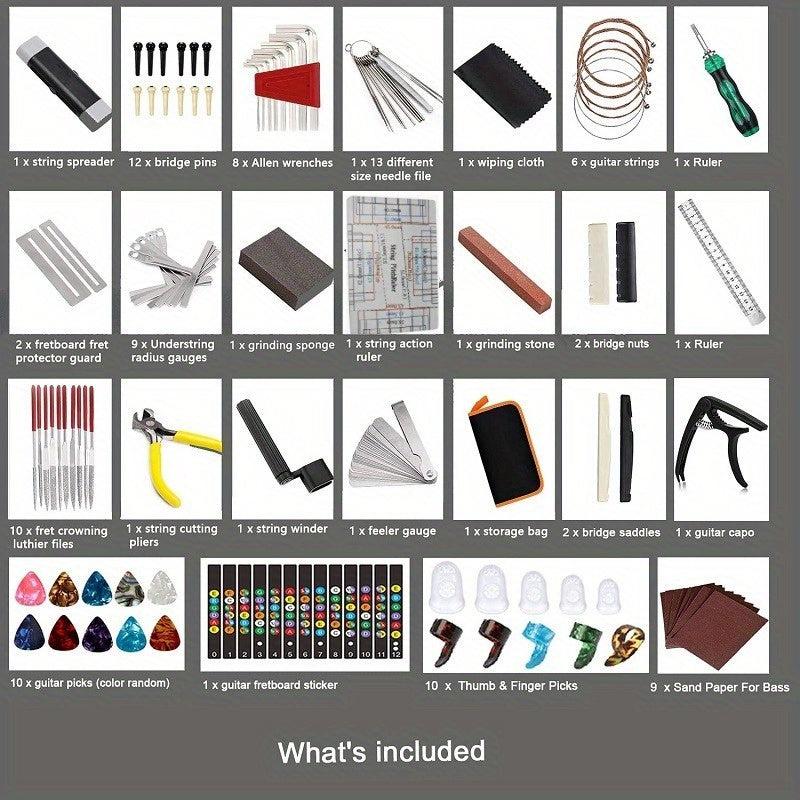 99pcs Guitar Repair Tool Set Fret Polishing Sandpaper
