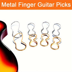 4pcs Metal Finger Guitar Picks for Acoustic Ukulele Bass Guitar