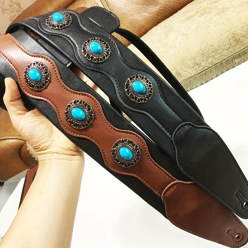 Adjustable PU Leather Guitar Strap for Acoustic Electric Bass Guitars