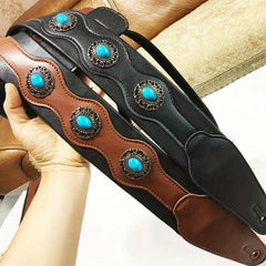 Adjustable PU Leather Guitar Strap for Acoustic Electric Bass Guitars
