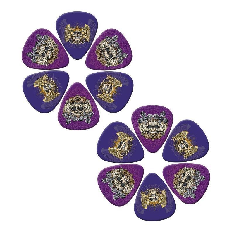 10pcs Rock Skull Guitar Picks PVC Material Varying Thickness