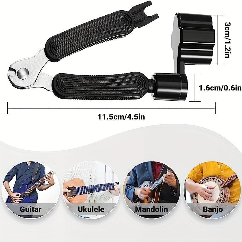 3-In-1 Guitar String Winder Cutter Puller Tool