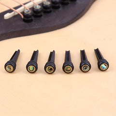 6 Copper Rings Green Abalone for Guitar Bridge Pins