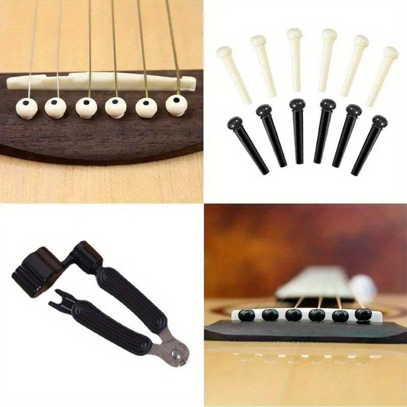 13pcs Guitar Bridge Pins Set with String Changer and Puller