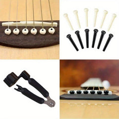 13pcs Guitar Bridge Pins Set with String Changer and Puller
