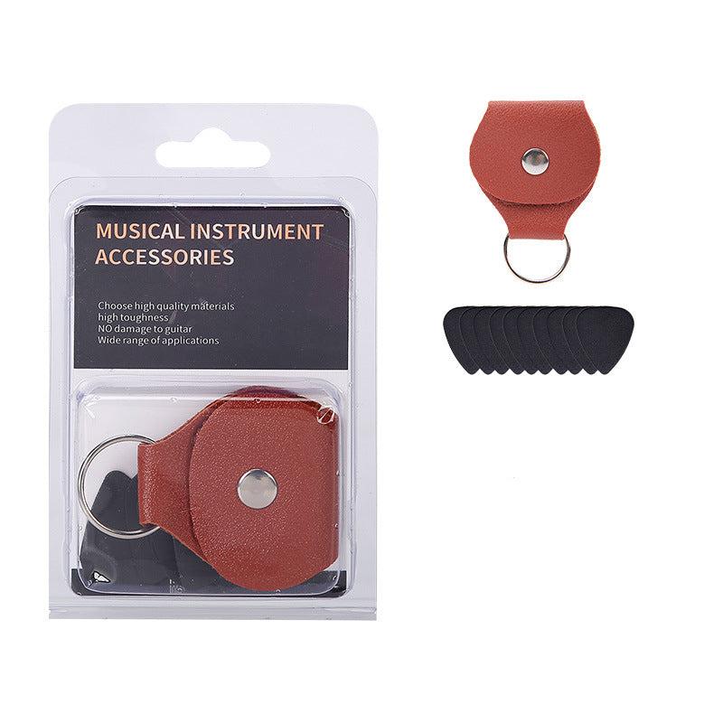 Leather Guitar Picks Case with Keychain Stylish and Convenient Plectrum Holder