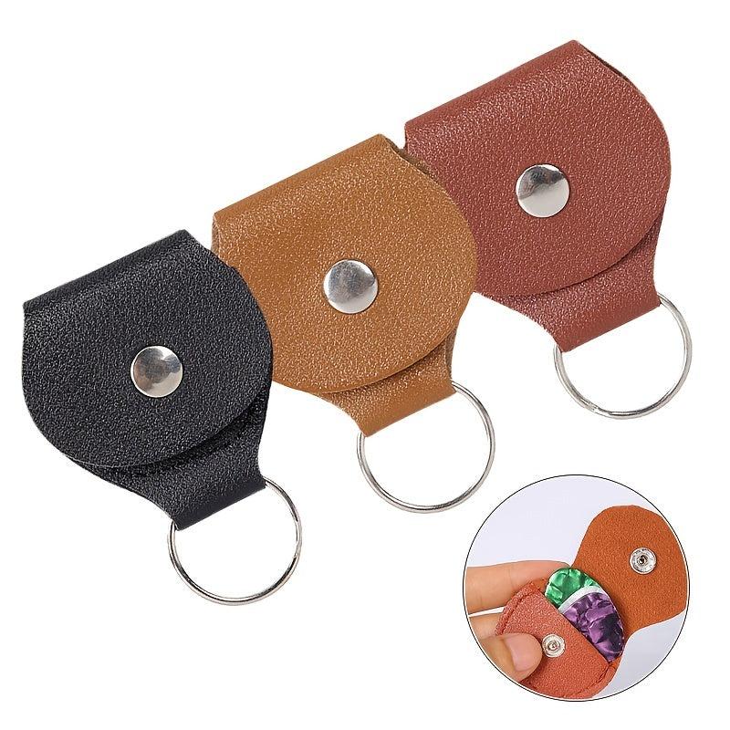 Leather Guitar Picks Case with Keychain Stylish and Convenient Plectrum Holder