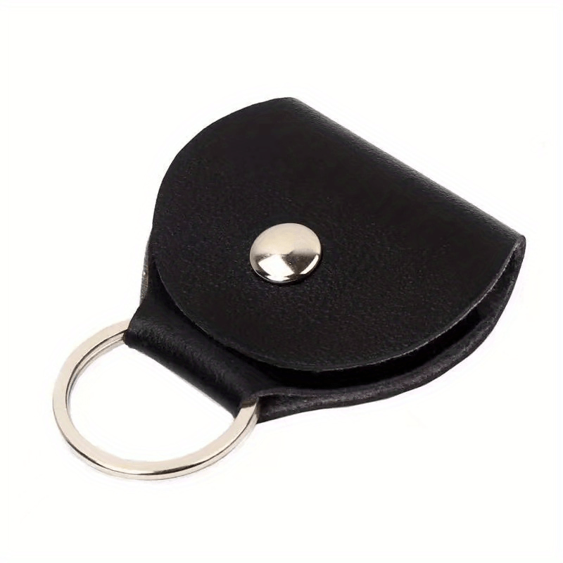 Guitar Pick Holder Bag Keychain Pick Storage Brown Pouch