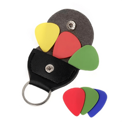 Guitar Pick Holder Bag Keychain Pick Storage Brown Pouch