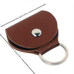Guitar Pick Holder Bag Keychain Pick Storage Brown Pouch