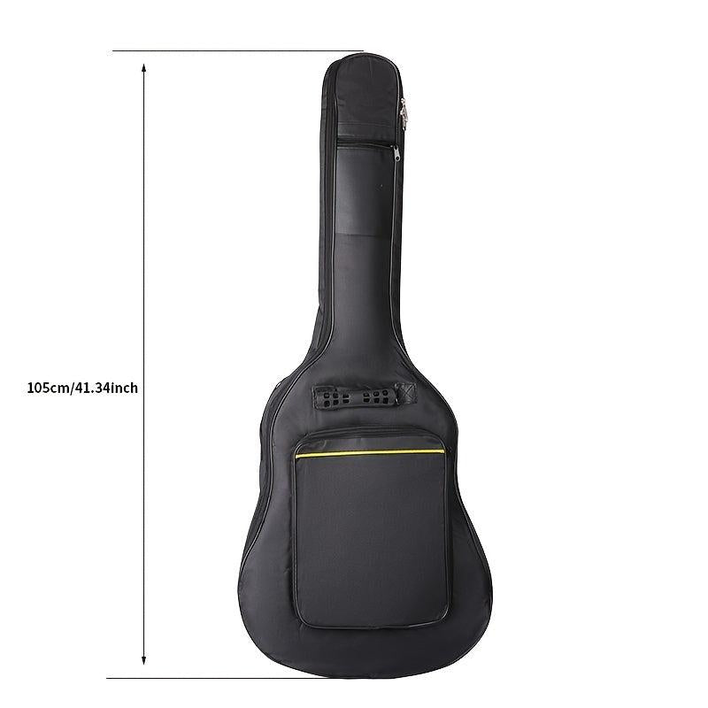 Durable 41-Inch Folk Guitar Bag with Thick Padding and Backpack Straps