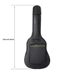 Durable 41-Inch Folk Guitar Bag with Thick Padding and Backpack Straps