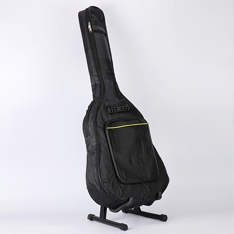 Durable 41-Inch Folk Guitar Bag with Thick Padding and Backpack Straps
