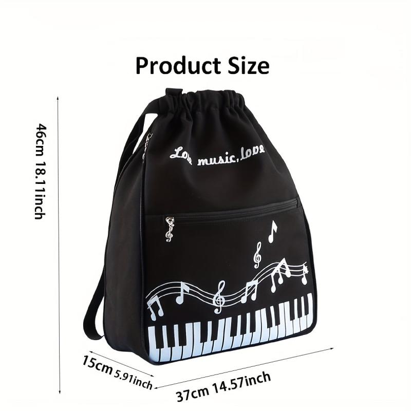 Music Note Backpacks Drawstring Bag Sport Gym Sack Yoga Bag Men Women
