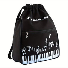 Music Note Backpacks Drawstring Bag Sport Gym Sack Yoga Bag Men Women