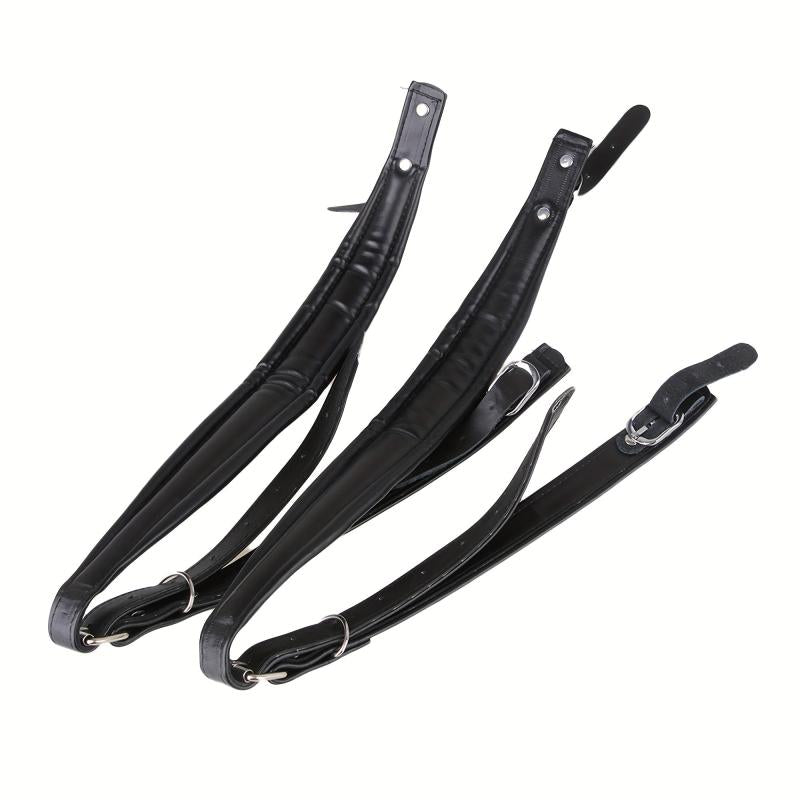Pair of Faux Leather Accordion Shoulder Straps