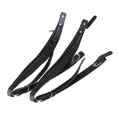 Pair of Faux Leather Accordion Shoulder Straps