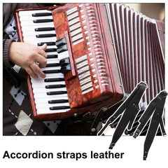Pair of Faux Leather Accordion Shoulder Straps