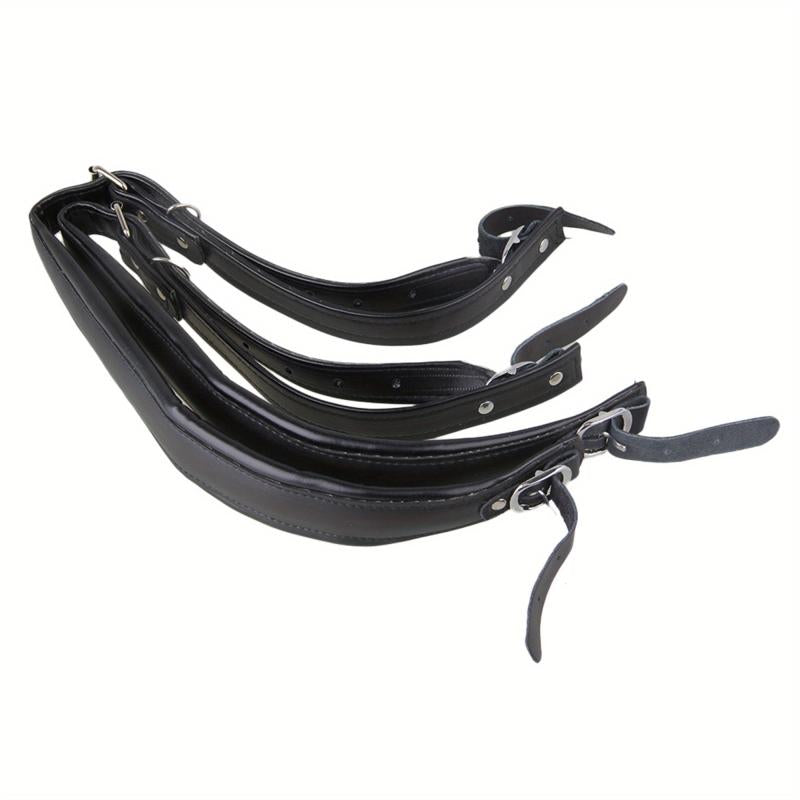 Pair of Faux Leather Accordion Shoulder Straps