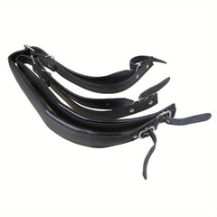 Pair of Faux Leather Accordion Shoulder Straps