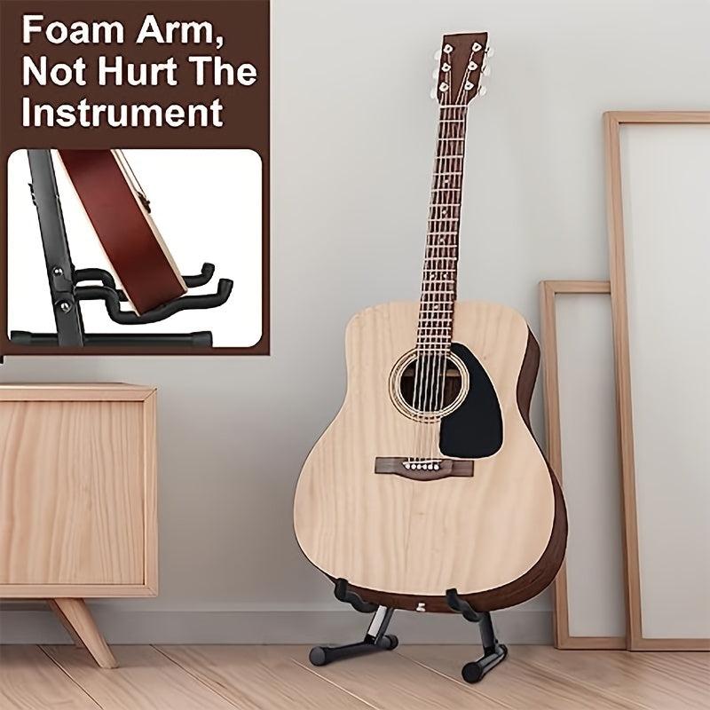 Universal Folding A Frame Guitar Stand Non Slip Rubber & Soft Foam Arms