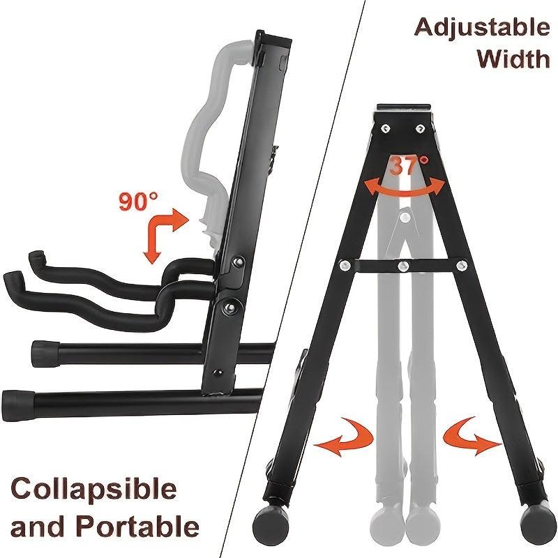 Universal Folding A Frame Guitar Stand Non Slip Rubber & Soft Foam Arms