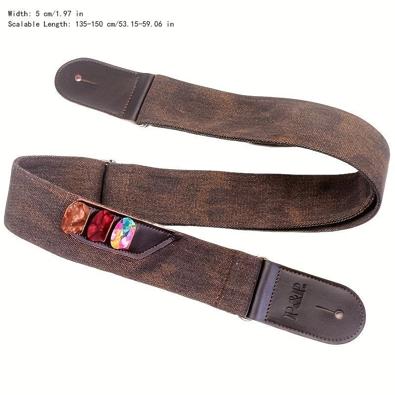 PU Leather Guitar Strap Retro Cowboy Style Musical Instrument Accessories