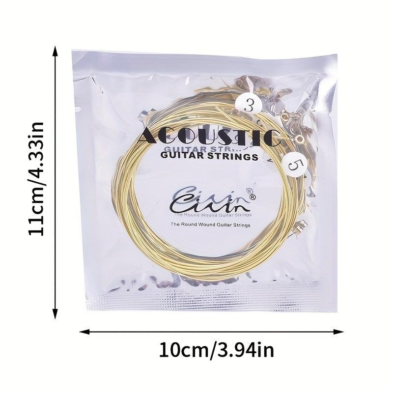 6pcs Acoustic Guitar Strings Brass Steel Core Strings