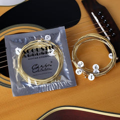 6pcs Acoustic Guitar Strings Brass Steel Core Strings