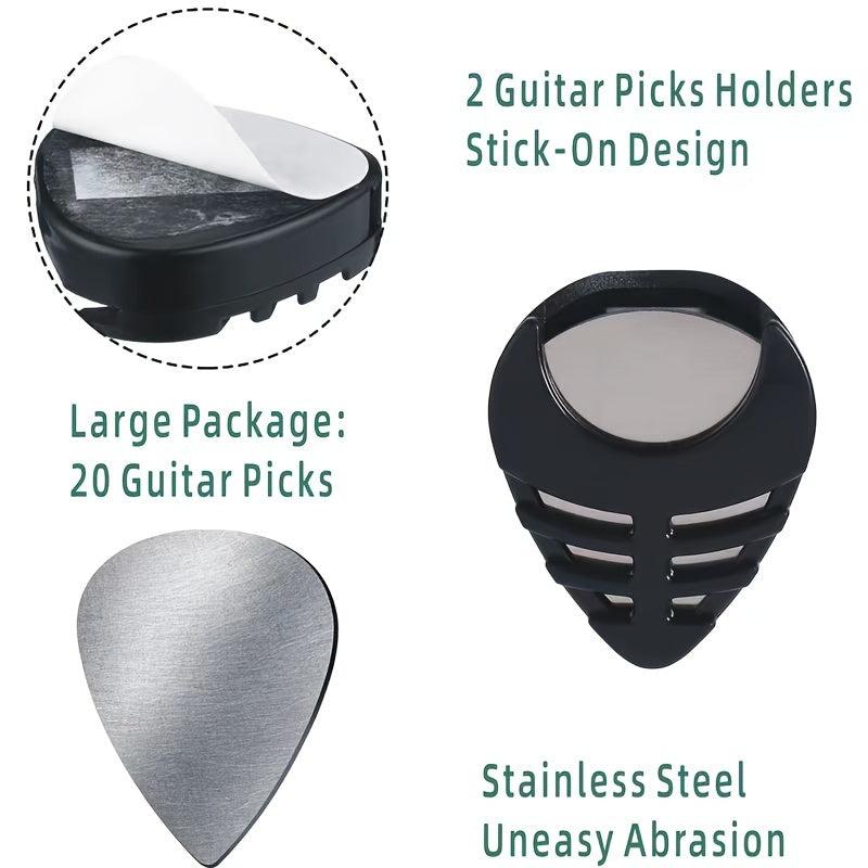 Bass Guitar Set w/ 20 SS Picks & 2 Pick Boxes