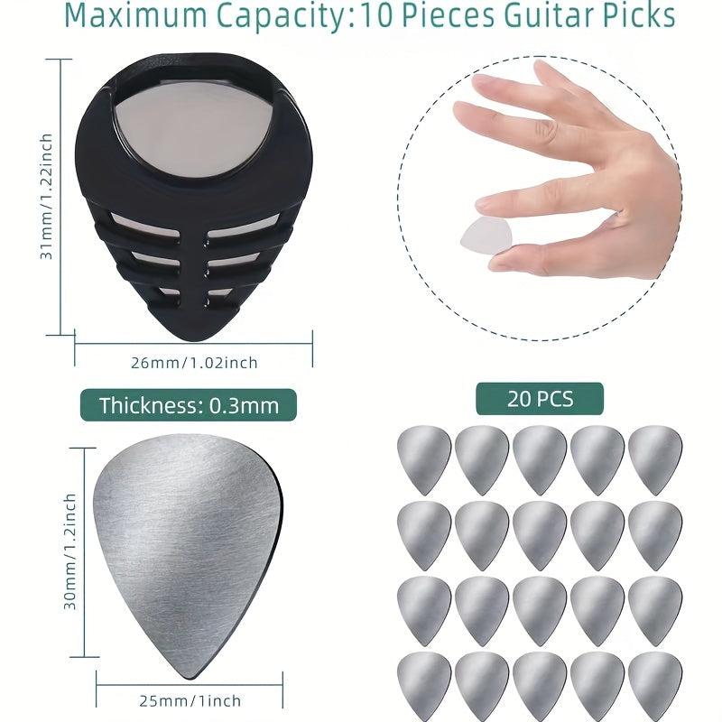 Bass Guitar Set w/ 20 SS Picks & 2 Pick Boxes