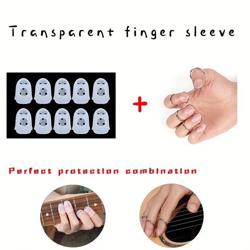 10pcs Guitar Fingersleeve Set with Metal Pick