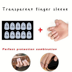 10pcs Guitar Fingersleeve Set with Metal Pick