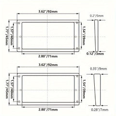 2pcs Guitar Frame Humbucker Ring Flat Bottom Thickness