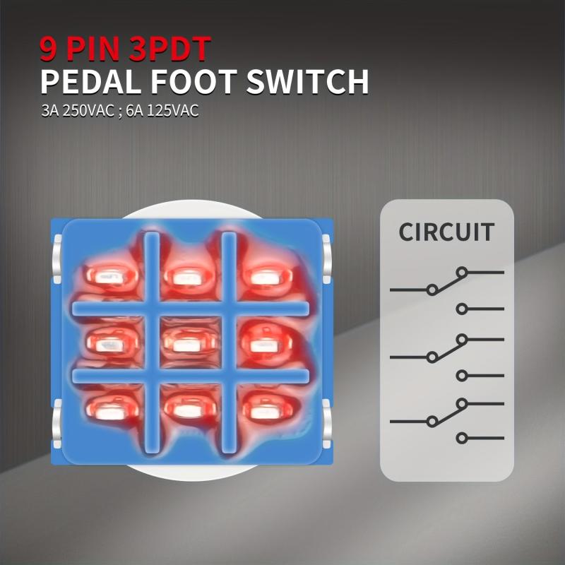 5 Pcs 12MM 3PDT Guitar Switch Effect Pedal Foot Switch Latching 9Pin Switch
