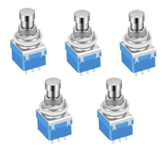 5 Pcs 12MM 3PDT Guitar Switch Effect Pedal Foot Switch Latching 9Pin Switch