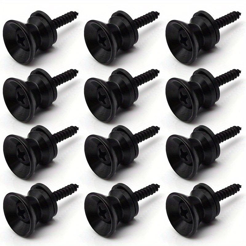 12pcs Guitar Strap Lock Metal Anti-slip Buckle Locking Pegs