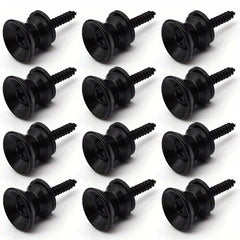 12pcs Guitar Strap Lock Metal Anti-slip Buckle Locking Pegs