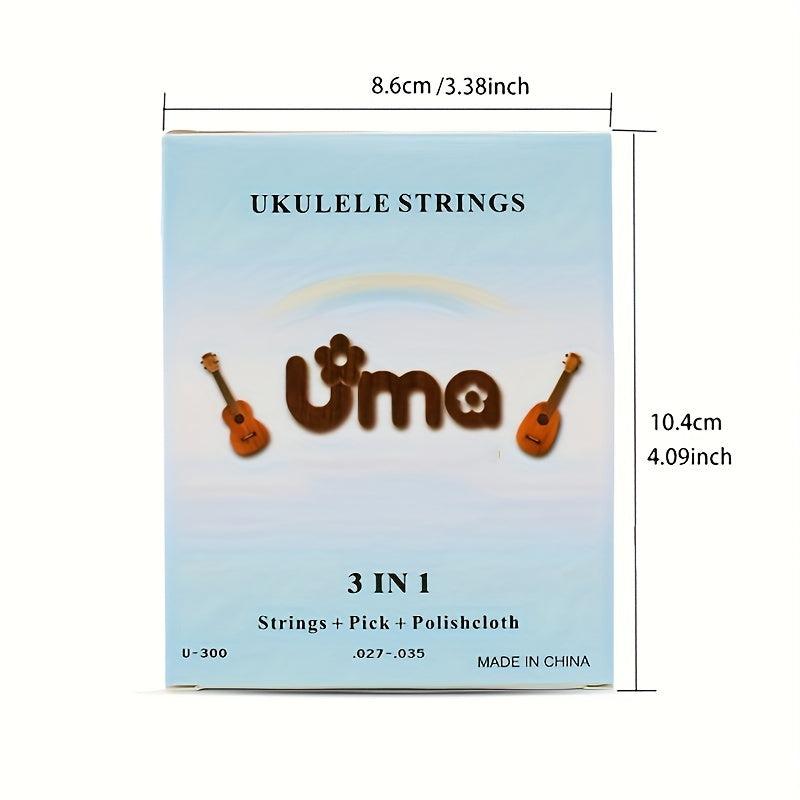 Ukulele Nylon Strings 3in1 Set U300 + Picks Cloth