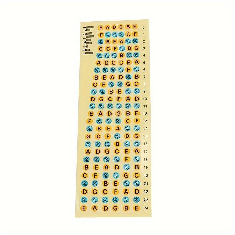 Guitar Fingerboard Note Map Sticker for Beginner's Guide to Finger Placement