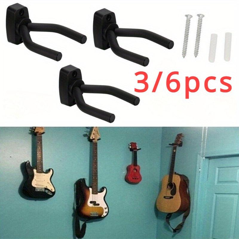 6pcs Guitar Hanger Wall Mount Display Bracket Hook Holder Clips