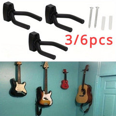 6pcs Guitar Hanger Wall Mount Display Bracket Hook Holder Clips