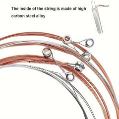 Acoustic Guitar Strings High Carbon Steel Core Red Copper Winding Bright Tone