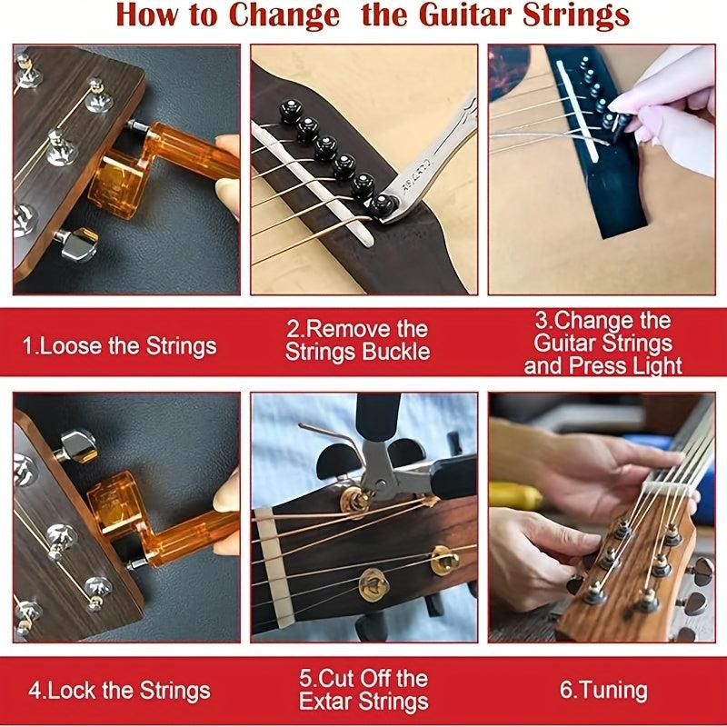 Acoustic Guitar Strings High Carbon Steel Core Red Copper Winding Bright Tone